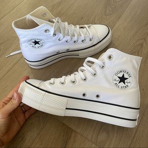 NEW White Platform High-Top Converse